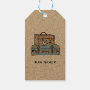 Vintage Luggage Farewell Gift Tag
