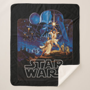 Vintage Luke Skywalker Lightsaber Theatrical Sherpa Blanket
