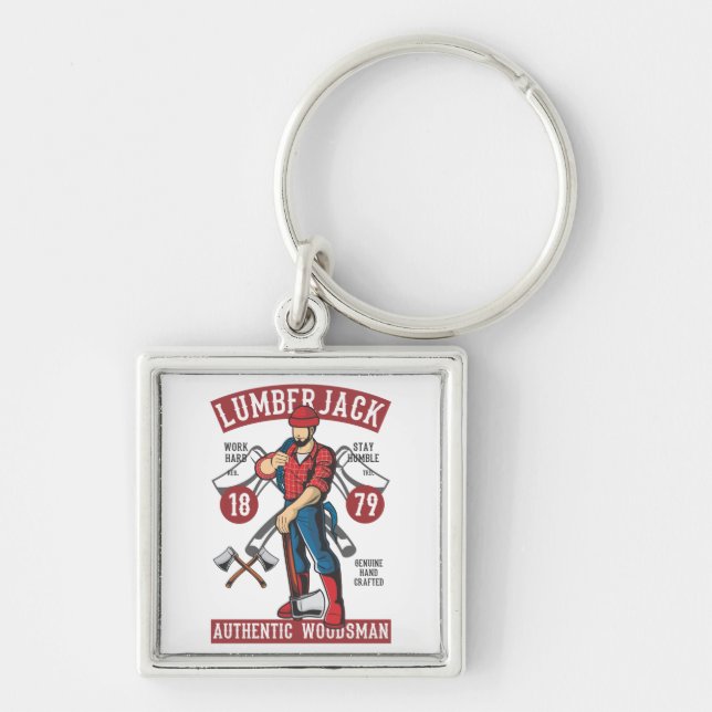 Vintage Lumberjack Logo Keychain (Front)
