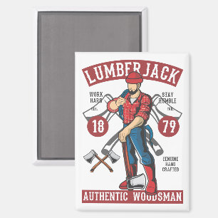 Vintage Lumberjack Magnet