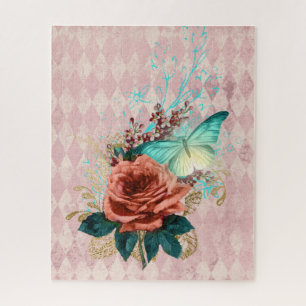 Vintage Luna Moth Bouquet Jigsaw Puzzle