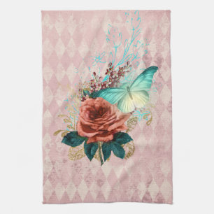 Vintage Luna Moth Bouquet   Kitchen Towel