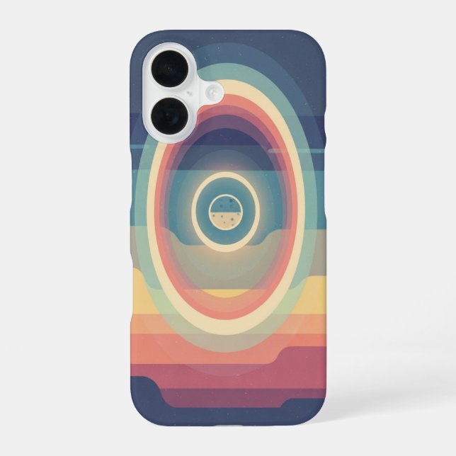 Vintage Lunar Halo iPhone 16 Case (Back)