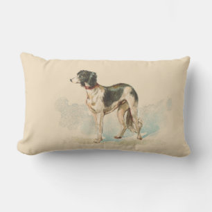 Vintage Lurcher Print Lumbar Cushion
