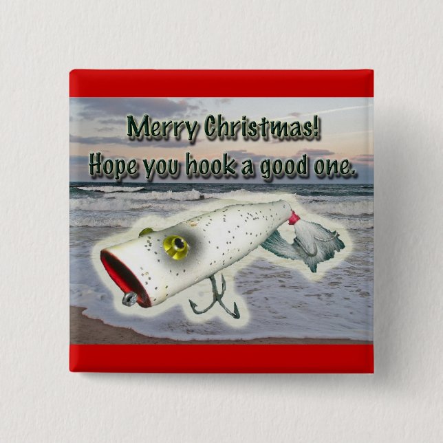 Vintage Lure Merry Christmas Button (Front)