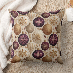 Vintage Luxe Christmas Ornament Pattern (10) Throw Pillow