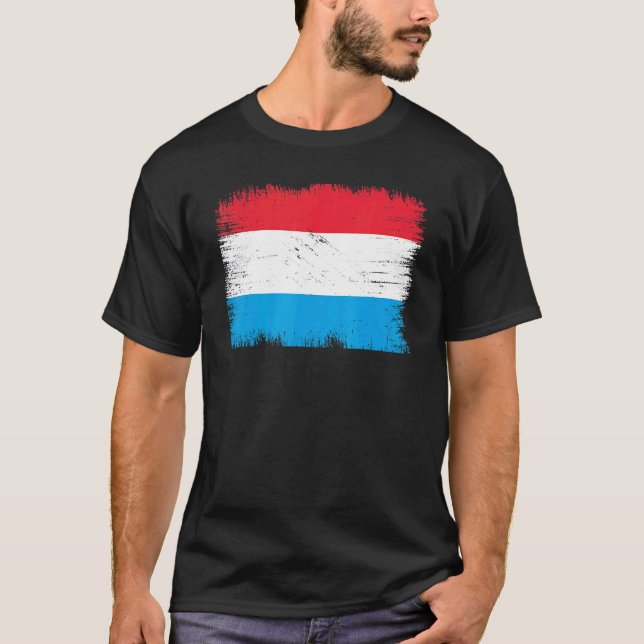 Vintage Luxembourg Flag Luxembourg Independence Da T-Shirt (Front)