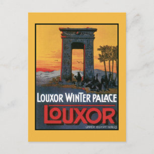 Vintage Luxor Egypt hotel advert, ancient temple Postcard