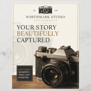 Vintage Luxury Camera Branding Photographer Flyer