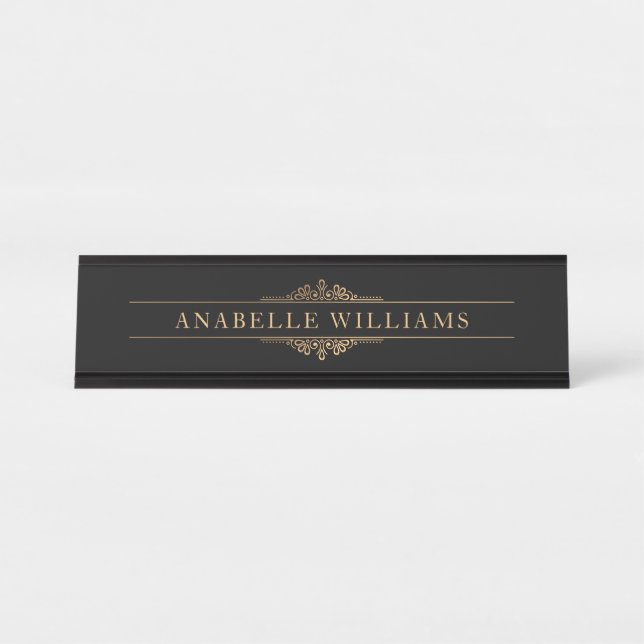 Vintage Luxury Frame Desk Name Plate (Front)