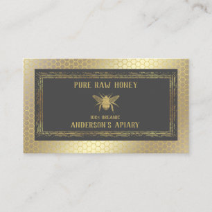 Vintage Luxury gold bee honey/apiary/bee farm Business Card