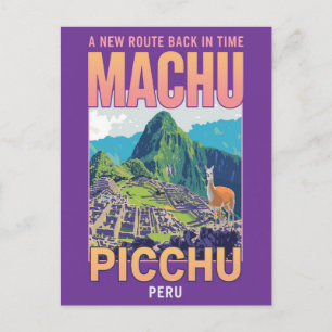 Vintage Machu Picchu Peru Travel Postcard