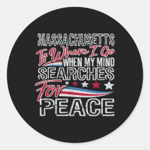 Vintage Machusetts Patriotic Memorial Day  Classic Round Sticker