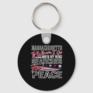Vintage Machusetts Patriotic Memorial Day Keychain