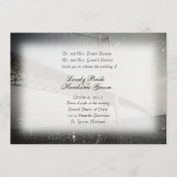 Vintage Mackinac Bridge Grey Wedding Invitation