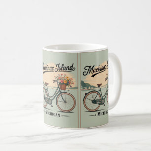 Vintage Mackinac Island Michigan with Flowers gift Coffee Mug
