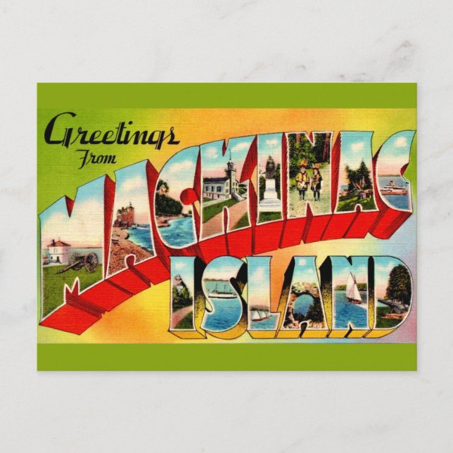 Vintage Mackinac Island  Postcard (Front)