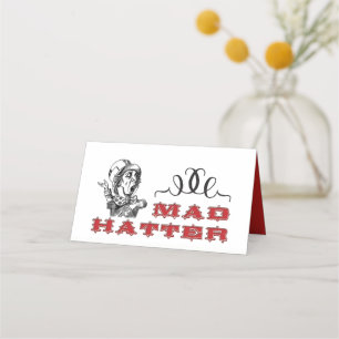 Vintage Mad Hatter Illustration Place Card
