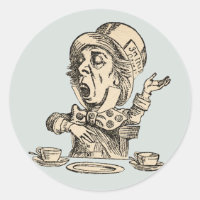 vintage mad hatter label sticker seal