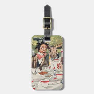 Vintage Mad Hatter Tea Party Alice Illustration Luggage Tag