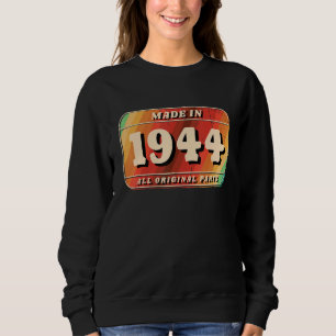 Vintage Made In 1944 Original Parts License Plate Sweatshirt