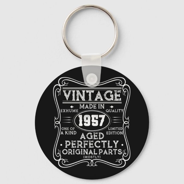 Vintage Made In 1957 Retro Classic Keychain (Front)