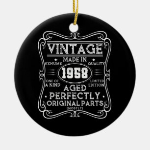 Vintage Made In 1958 Retro Classic Ceramic Ornament
