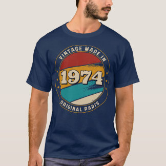 Vintage Made in 1974 Retro Badge T-Shirt