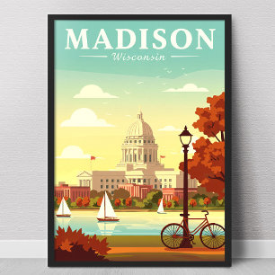 Vintage Madison Wisconsin Poster