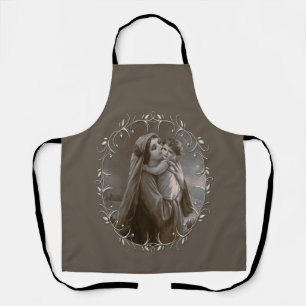 Vintage Madonna and Child with Silver Frame Apron