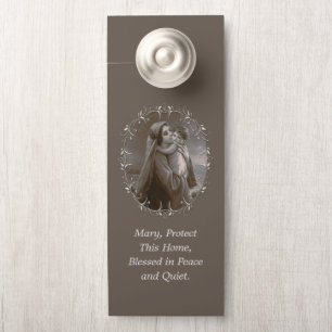 Vintage Madonna and Child with Silver Frame Door Hanger