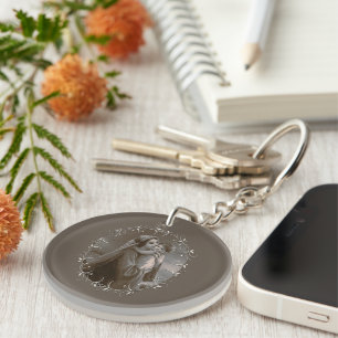 Vintage Madonna and Child with Silver Frame Keychain
