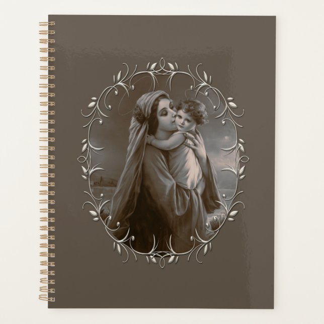 Vintage Madonna and Child with Silver Frame Planner (Front)