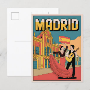 Vintage Madrid Spain flaminco souvenirs, gifts Postcard