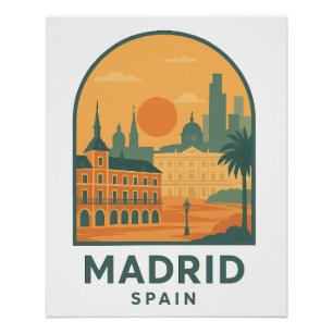 Vintage Madrid Spain Travel – Retro City Poster