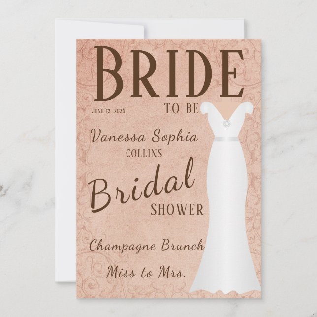 Vintage Magazine Cover Bridal Shower Invitation (Front)