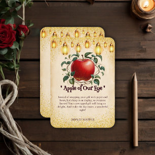 Vintage Magic Apple of Our Eyes Baby Shower Enclosure Card