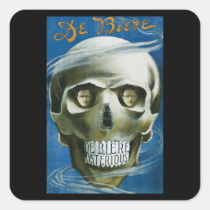 Vintage Magic Poster, De Biere the Mysterious Square Sticker
