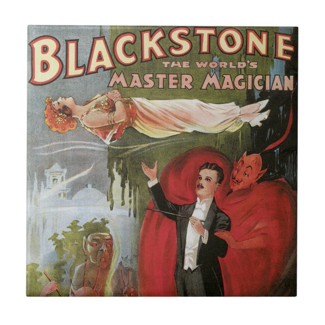 Vintage Magic Poster, Great Blackstone Magician Tile (Front)