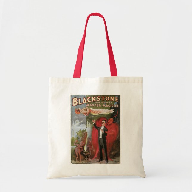 Vintage Magic Poster, Great Blackstone Magician Tote Bag (Front)