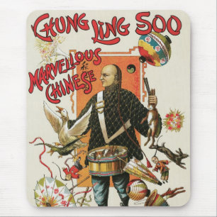 Vintage Magic Poster, Magician Chung Ling Soo Mouse Pad