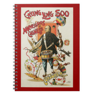 Vintage Magic Poster, Magician Chung Ling Soo Notebook