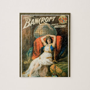 Vintage Magic Poster, Magician Frederick Bancroft Jigsaw Puzzle