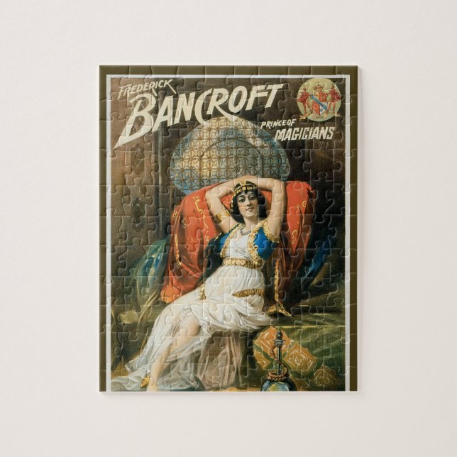 Vintage Magic Poster, Magician Frederick Bancroft Jigsaw Puzzle (Vertical)