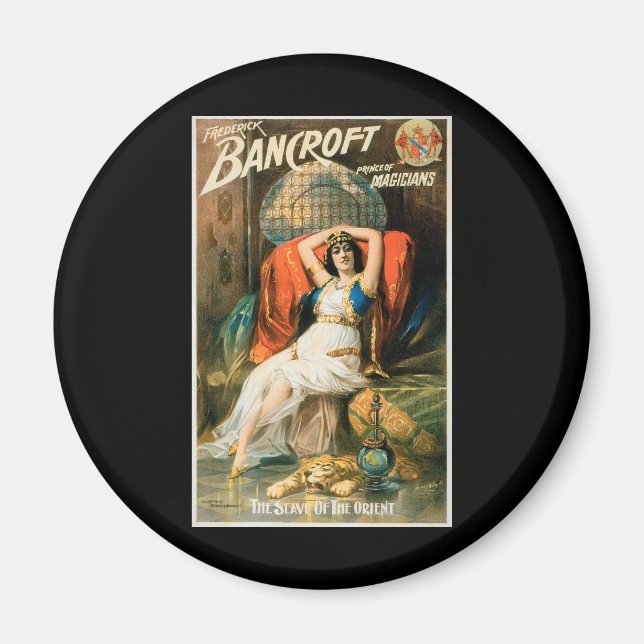 Vintage Magic Poster, Magician Frederick Bancroft Magnet (Front)