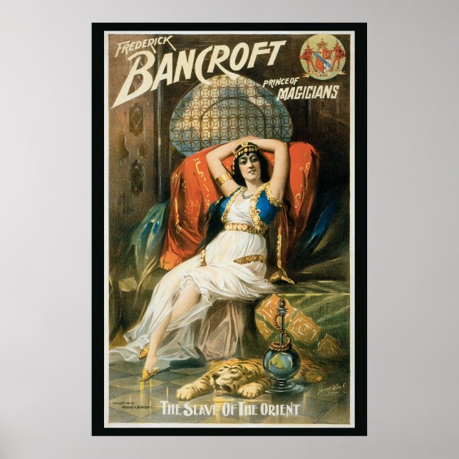 Vintage Magic Poster, Magician Frederick Bancroft Poster (Front)