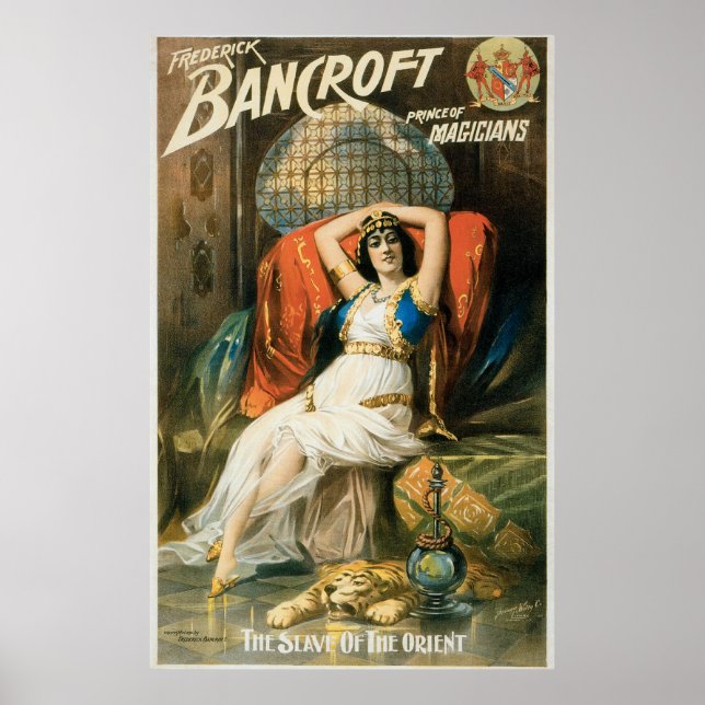 Vintage Magic Poster, Magician Frederick Bancroft Poster (Front)