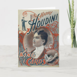 Vintage Magic Poster, Magician Harry Houdini Card
