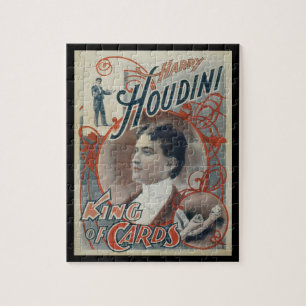 Vintage Magic Poster, Magician Harry Houdini Jigsaw Puzzle