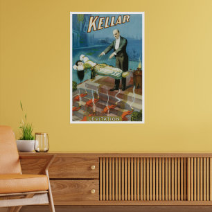 Vintage Magic Poster, Magician Harry Kellar Poster
